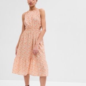 GAP Poplin Halter Cutout Midi Dress